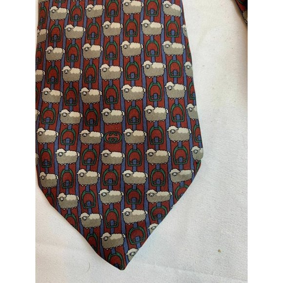 Gucci Sheep Print Silk Tie - Picture 4 of 5